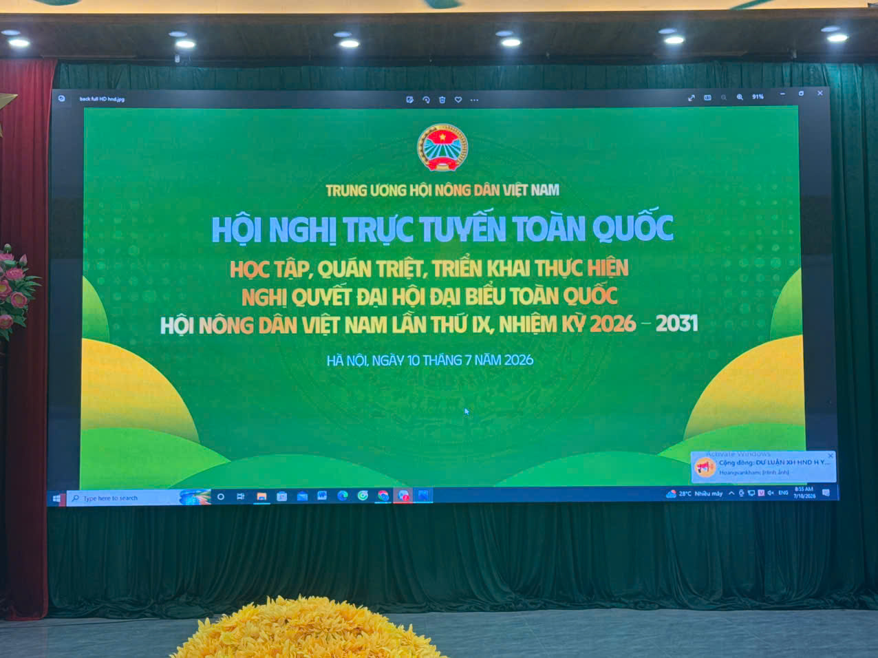 HỘI NÔNG DÂN XÃ TIÊN LỮ THAM DỰ HỘI NGHỊ TRỰC TUYẾN TOÀN QUỐC HỌC TẬP, QUÁN TRIỆT, TRIỂN KHAI THỰC HIỆN NGHỊ QUYẾT ĐẠI HỘI IX HỘI NÔNG DÂN VIỆT NAM