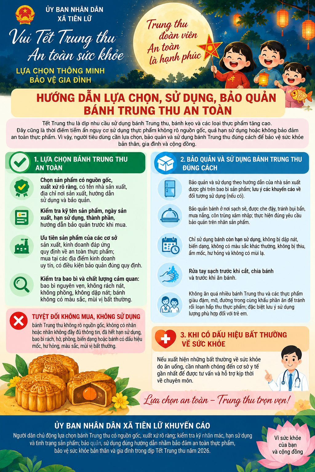 HƯỚNG DẪN LỰA CHỌN, SỬ DỤNG, BẢO QUẢN BÁNH TRUNG THU AN TOÀN