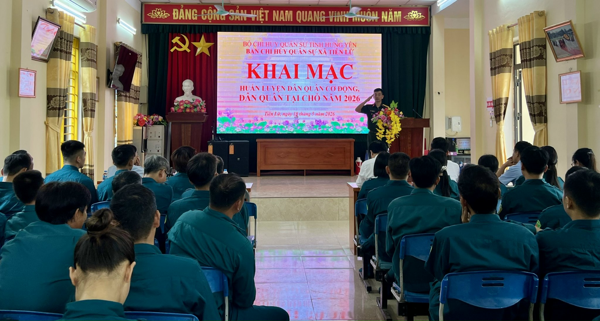 Xã Tiên Lữ khai mạc lớp huấn luyện Dân quân cơ động, Dân quân tại chỗ năm 2026